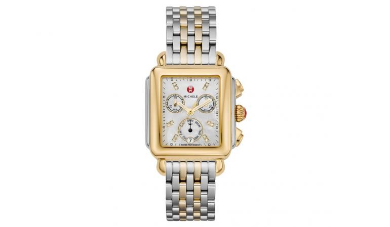 Michele Deco Two-Tone Diamond, Diamond Dial Watch MWW06P000108