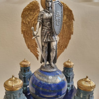 Драгоценная католическая скульптура Saint Michael большая