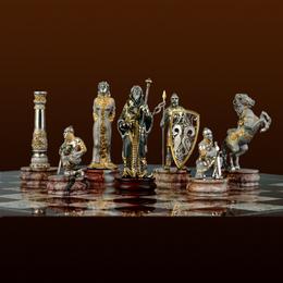 Эксклюзивные шахматы Царские (серебро, самоцветы)