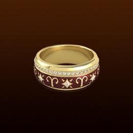 Овен- кольцо с эмалью и бриллиантами