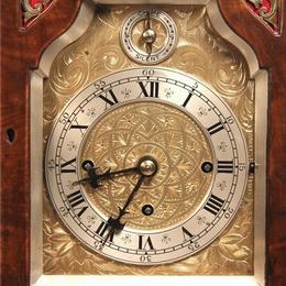8 Bell Chiming Bracket Clock Mahogany/Walnut case