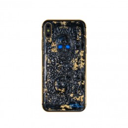 iPhone X Carbon Boss Skull Gold