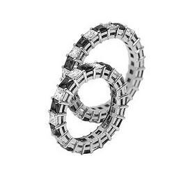 Свадебное кольцо с черными и белыми бриллиантами