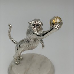 Статуэтка Тигр удачи (h=12 см., серебро)