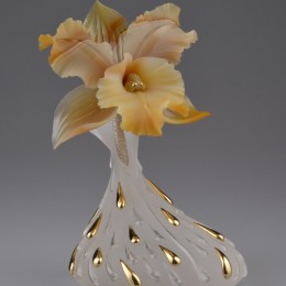 Золотая Орхидея (h=16 см., золото, бриллианты, агат)