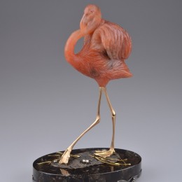 Скульптура Фламинго (камни, золото)