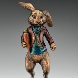 Кролик (бронза с росписью, L=15 см)