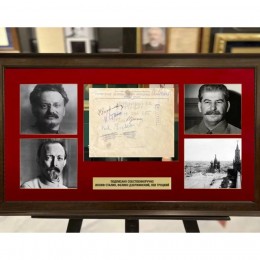 Иосиф Сталин, Феликс Дзержинский, Лев Троцкий (конверт с 3-мя автографами)