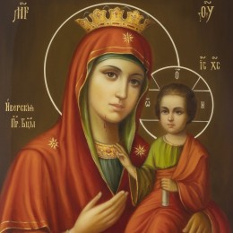 Икона Иверская Пресвятой Богородицы (роспись Федоскино)