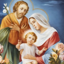 Католическая икона Святое семейство (ручная роспись)