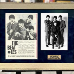 Джон Леннон, Пол Маккартни, Джордж Харрисон и Ринго Старр (The Beatles) (журнальный лист с автографами)