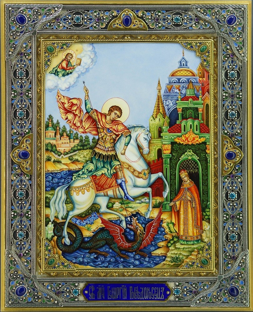 Икона с лазуритом "Георгий Победоносец"