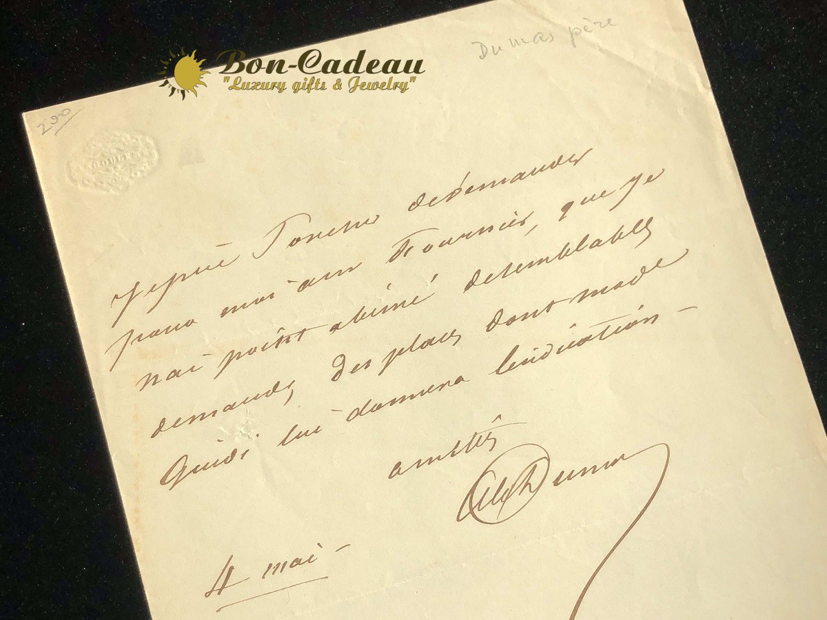 2 рукописных письма Дюма-отец и Дюма-сын
