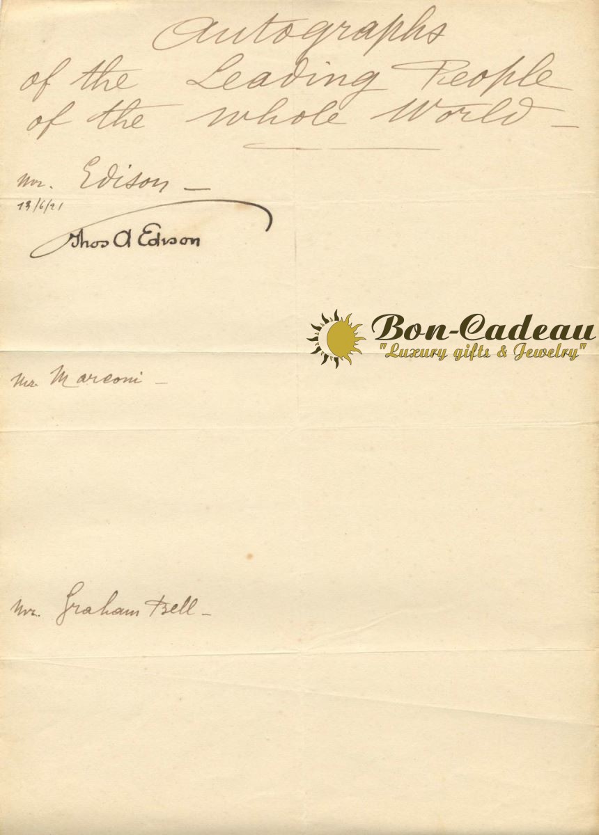 Автограф Томас Эдисона (на письме)