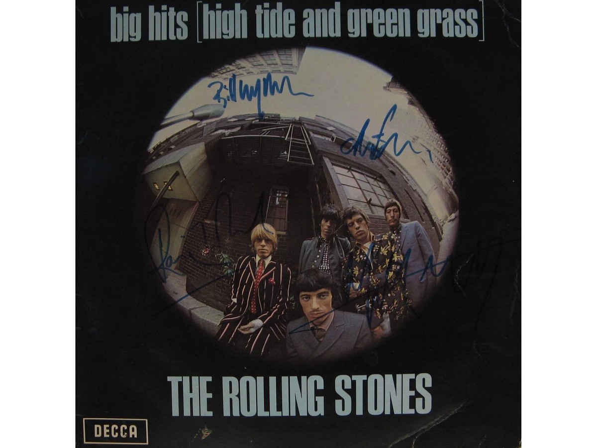 Пластинка с автографами группы The Rolling Stones