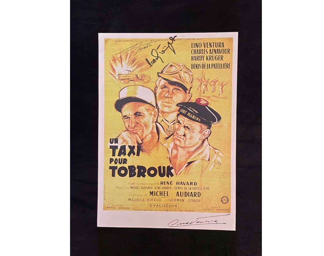 Постер фильма Такси в Тобрук с автографами