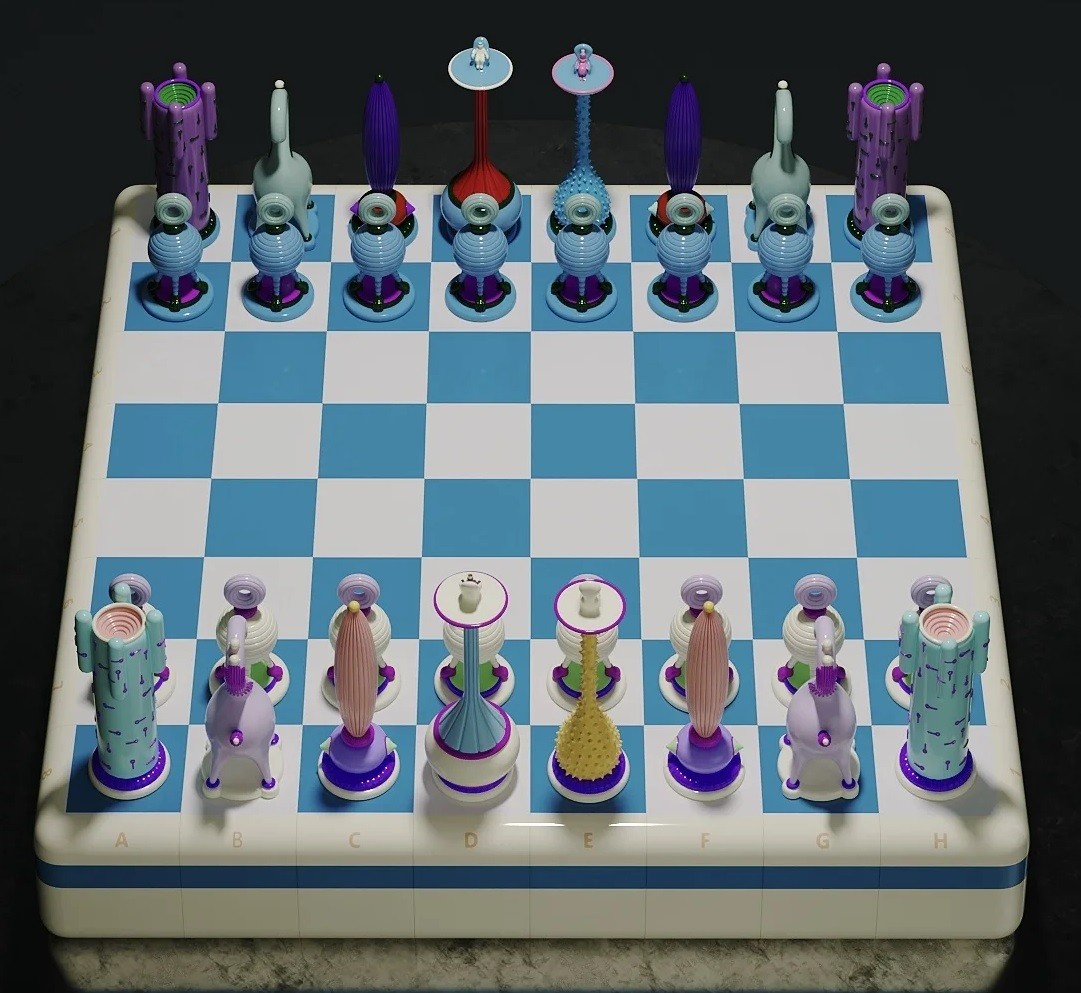 Шахматы Another Kingdom: Light Stage (бук, металл, силикон, акрил)