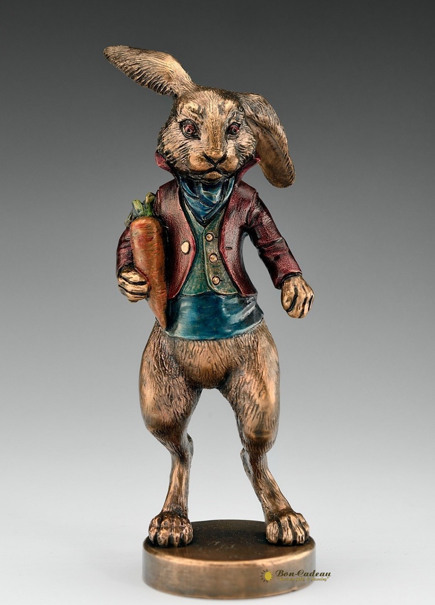 Кролик (бронза с росписью, L=15 см)