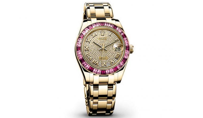 Rolex Datejust Pearlmaster Diamond Pave Dial 18kt Yellow Gold Ladies’ Watch